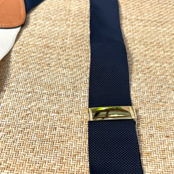 Jos A Bank Suspenders Navy Grosgrain Black Leather Button On Braces Mens - Picture 4 of 9